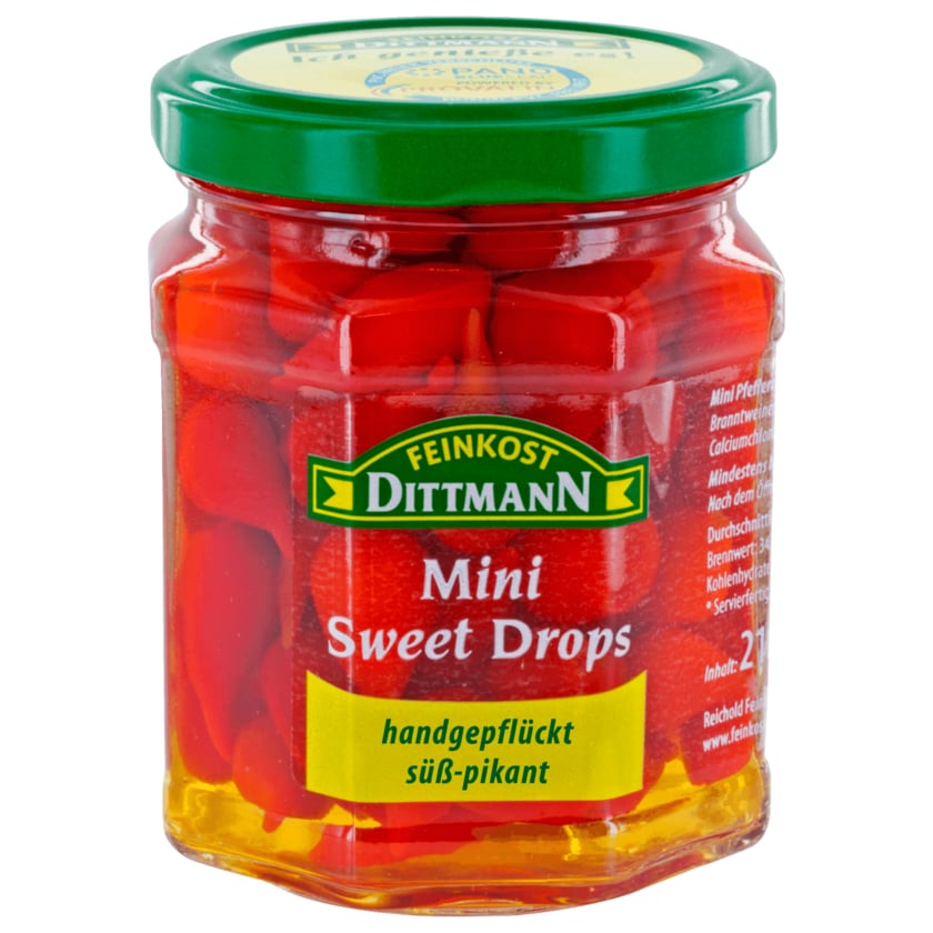 Feinkost Dittmann Mini Pfefferonen Mini Sweet Drops 210g